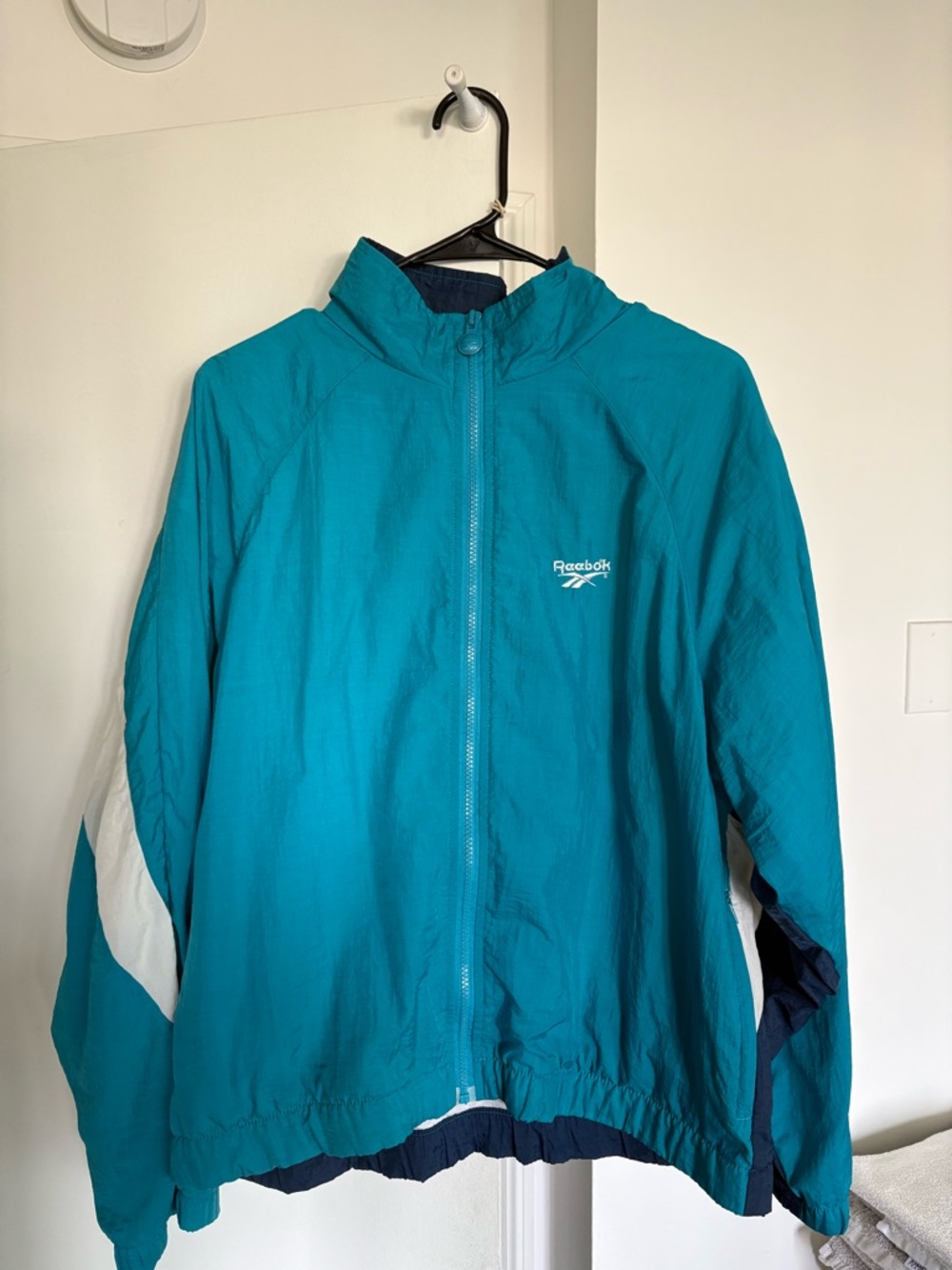 Vintage Reebok Teal Windbreaker Jacket Mens Large